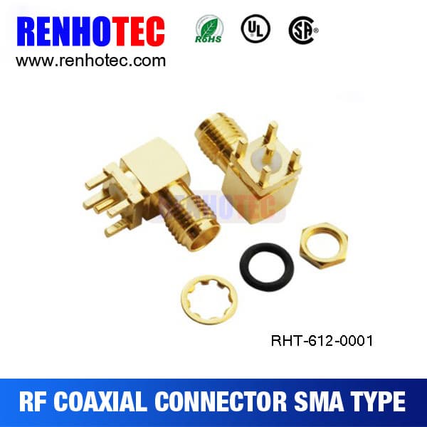 SMA Plug 180 Degree PCB Mount Cable RF Coaxial SMA Connector